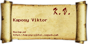 Kaposy Viktor névjegykártya